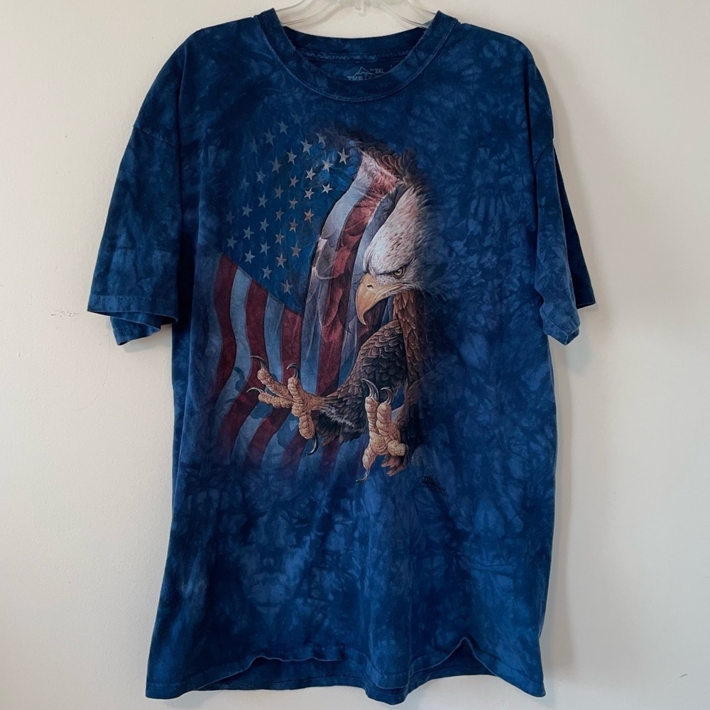 The Mountain 2015 American Flag with Eagle Graphic Tee Size 2XL